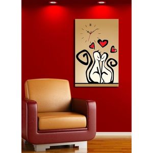 Dekoratívne nástenné hodiny Cats hnedé vyobraziť