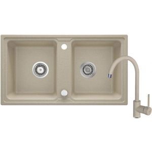 DEANTE DEANTE - Zorba sandy - Granitový drez vrátane batérie, 2 - bowl ZQZA7203 vyobraziť