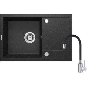 DEANTE DEANTE - Corio grafit - Granitový drez vrátane batérií elastickou hubicou ZRCP2113 vyobraziť