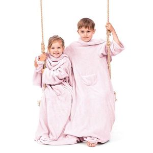 Detská deka s rukávmi DecoKing Lazy ružová vyobraziť