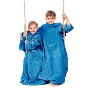 Detská deka s rukávmi DecoKing Lazy tmavomodrá vyobraziť