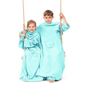 Detská deka s rukávmi DecoKing Lazy tyrkysová vyobraziť