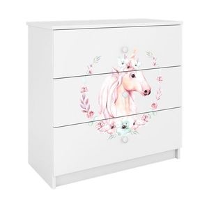 Dětská komoda BABYDREAMS Jednorožec bílá vyobraziť