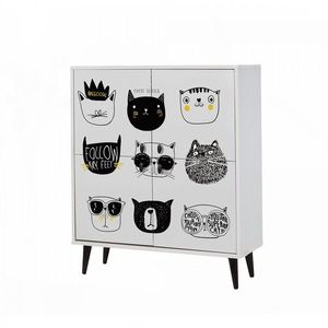 Detská komoda Cats 95 cm biela vyobraziť