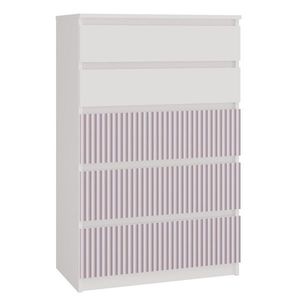 Dětská komoda MALWA M5 ARTESO bílo-růžová vyobraziť