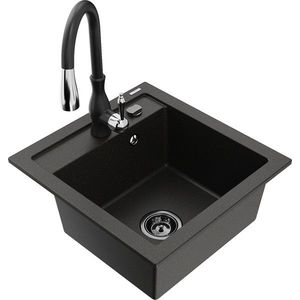 MEXEN/S MEXEN/S - Vito granitový drez 1-miska vrátane batérie Savita, čierna/zlatá metalik 6503-75-672601-70-B vyobraziť