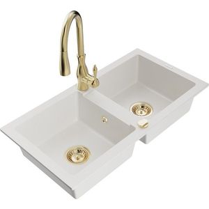 MEXEN/S MEXEN/S - Mario granitový drez 2-bowly vrátane batérie Savita, biela 6504-20-672601-50 vyobraziť