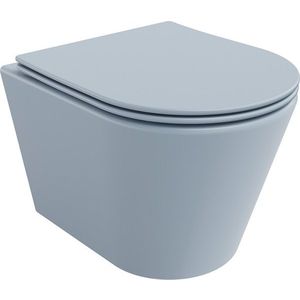 MEXEN - Rico Závesná WC misa Rimless vrátane sedátka s slow, Duroplast, šedomodrá mat 30724069 vyobraziť
