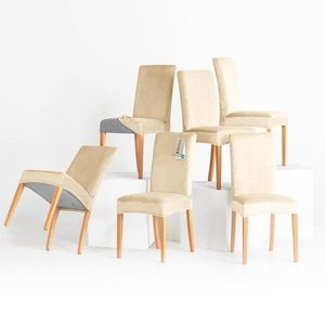 Restilo Napínací poťah na stoličku Sento svetlobéžová, 48 x 48 x 58 + 10 cm, sada 6 ks vyobraziť