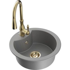 MEXEN/S MEXEN/S - Diego granitový drez 1-miska vrátane batérie Savita, šedá 6512-71-672601-50 vyobraziť