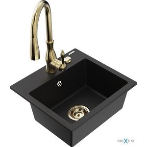 MEXEN/S MEXEN/S - Milo granitový drez 1-miska vrátane batérie Savita, čierna 6505-77-672601-50 vyobraziť