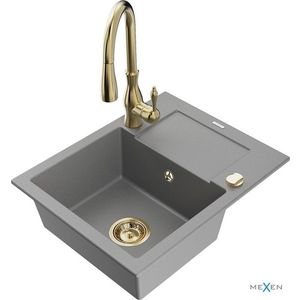 MEXEN/S MEXEN/S - Enzo granitový drez 1 s odkvapkávačom vrátane batérie Savita, šedá 6506-71-672601-50 vyobraziť