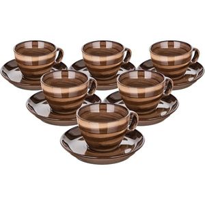 Banquet 6-dielna sada šálok s podšálkami PALAS, 90 ml, hnědá vyobraziť