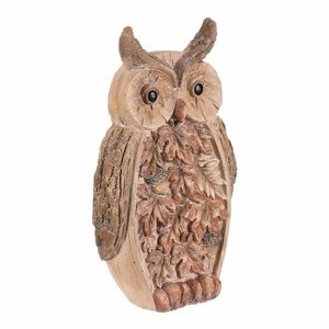Jesenná dekorácia Sova s osvetlením, 21 x 12 x 37 cm, magnézium, imitácia dreva vyobraziť