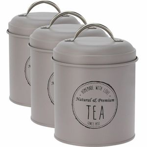 Excellent Houseware Súprava plechových dóz na potraviny 11 x 16 cm, 3 ks, hnědá, S vyobraziť