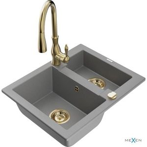 MEXEN/S MEXEN/S - Carlos granitový drez 1.5 vrátane batérie Savita, šedá 6518-71-672601-50 vyobraziť
