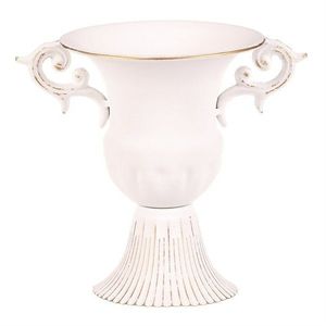 Aranžovací kovový pohár s úchytmi, biela, 17 x 13 x 17 cm vyobraziť