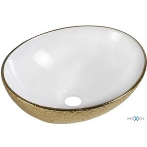 MEXEN - Elza umývadlo na dosku 40 x 33, biela/zlato dekor 21014008 vyobraziť