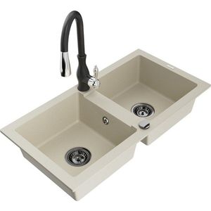 MEXEN/S MEXEN/S - Mario granitový drez 2-bowly vrátane batérie Savita, béžová 6504-69-672601-70 vyobraziť