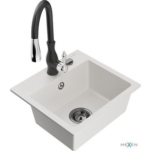 MEXEN/S MEXEN/S - Milo granitový drez 1-miska vrátane batérie Savita, biela 6505-20-672601-70 vyobraziť