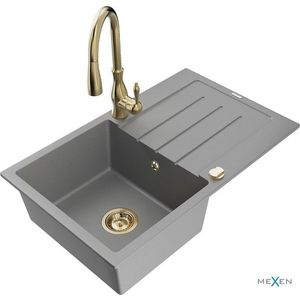 MEXEN/S MEXEN/S - Bruno granitový drez 1 s odkvapkávačom vrátane batérie Savita, šedá 6513-71-672601-50 vyobraziť