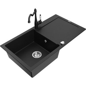 MEXEN/S MEXEN/S - Leo granitový drez 1 s odkvapkávačom vrátane batérie Carla, čierna 6501-77-670700-70 vyobraziť