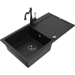 MEXEN/S MEXEN/S - Leo granitový drez 1 s odkvapkávačom vrátane batérie Carla, čierna 6501-77-670700-70-B vyobraziť