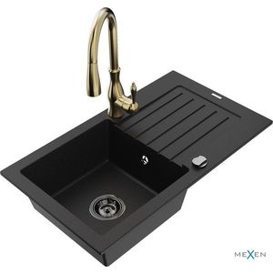 MEXEN/S MEXEN/S - Pablo granitový drez 1 s odkvapkávačom vrátane batérie Savita, čierna 6510-77-672601-50-B vyobraziť