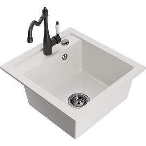 MEXEN/S MEXEN/S - Vito granitový drez 1-miska vrátane batérie Carla, biela 6503-20-670700-70 vyobraziť