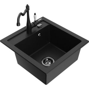 MEXEN/S MEXEN/S - Vito granitový drez 1-miska vrátane batérie Carla, čierna 6503-77-670700-70-B vyobraziť