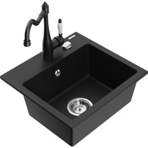 MEXEN/S MEXEN/S - Milo granitový drez 1-miska vrátane batérie Carla, čierna 6505-77-670700-70 vyobraziť