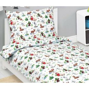 Bellatex Vianočné bavlnené obliečky Zvieratká v lese, 140 x 200 cm, 70 x 90 cm vyobraziť