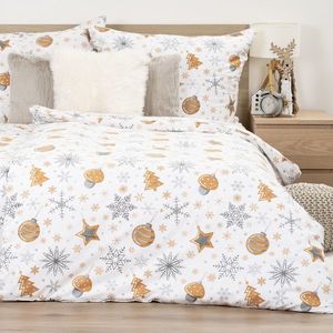 4Home Flanelové obliečky Golden Xmas Night, 140 x 220 cm, 70 x 90 cm vyobraziť