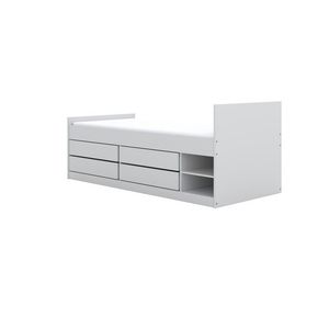 Dětská postel Leon 200x90 cm bez matrace se zásuvkami bílá vyobraziť