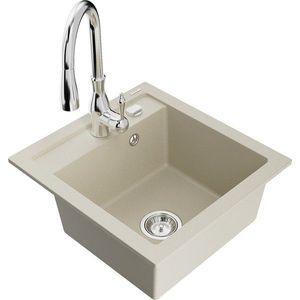 MEXEN/S MEXEN/S - Vito granitový drez 1-miska vrátane batérie Savita, béžová 6503-69-672601-00 vyobraziť