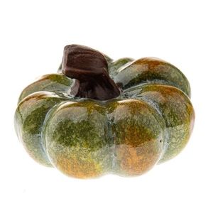 Jesenná keramická tekvica, 10 x 7 cm, zelená vyobraziť