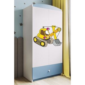 Detská skriňa Babydreams 90 cm bager modrá vyobraziť