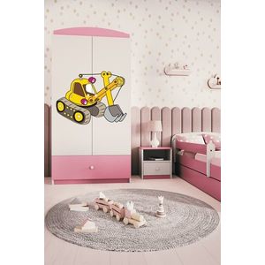 Detská skriňa Babydreams 90 cm bager ružová vyobraziť