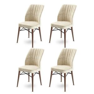 Súprava jedálenských stoličiek Flex Cream and Brown, 4 ks vyobraziť