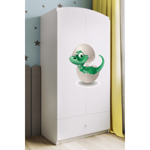 Detská skriňa Babydreams 90 cm dinosaurus biela vyobraziť