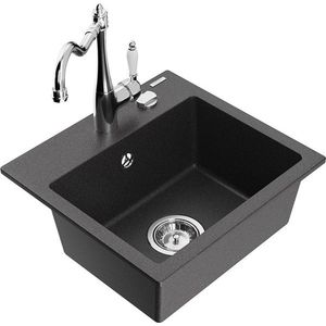 MEXEN/S MEXEN/S - Milo granitový drez 1-miska vrátane batérie Carla, čierna kropenatá 6505-76-670700-00 vyobraziť