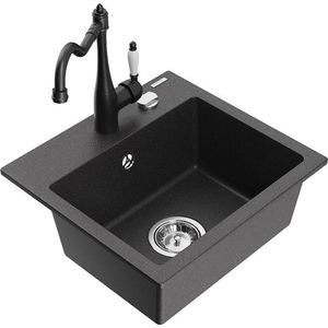 MEXEN/S MEXEN/S - Milo granitový drez 1-miska vrátane batérie Carla, čierna kropenatá 6505-76-670700-70 vyobraziť