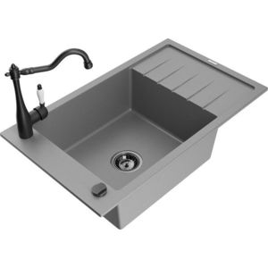 MEXEN/S MEXEN/S - Elias granitový drez 1-miska vrátane batérie Carla, šedá 6511-71-670700-70-B vyobraziť