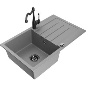 MEXEN/S MEXEN/S - Bruno granitový drez 1-miska s odkvapkávačom vrátane batérie Carla, šedá 6513-71-670700-70-B vyobraziť
