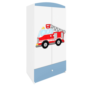 Detská skriňa Babydreams 90 cm hasičské auto modrá vyobraziť
