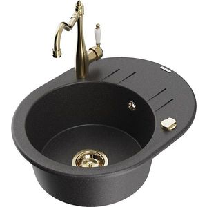 MEXEN/S MEXEN/S - Kevin granitový drez 1-miska s odkvapkávačom vrátane batérie Carla, čierna kropenatá 6517-76-670700-50 vyobraziť