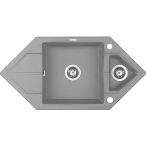 DEANTE DEANTE - Hexon metalický šedý granitový drez, 1, 5-miska s odkvapkávačom - Space-Saver ZQP_S653 vyobraziť