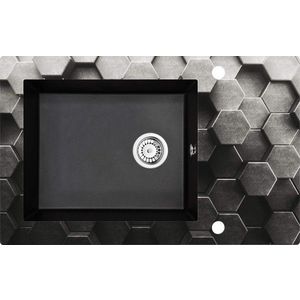 DEANTE DEANTE - Andante Glass Graphics, metalický grafit Sklenené-granitový drez, 1-miska s odkvapkávačom ZSN_GL1C vyobraziť