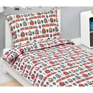 Bellatex Vianočné bavlnené obliečky Vláčik, 140 x 200 cm, 70 x 90 cm vyobraziť