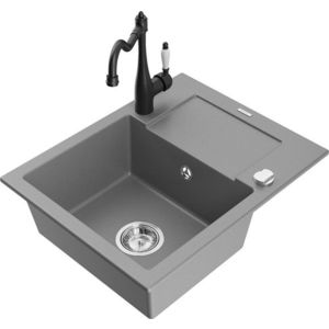 MEXEN/S MEXEN/S - Enzo granitový drez 1 s odkvapkávačom vrátane batérie Carla, šedá 6506-71-670700-70 vyobraziť